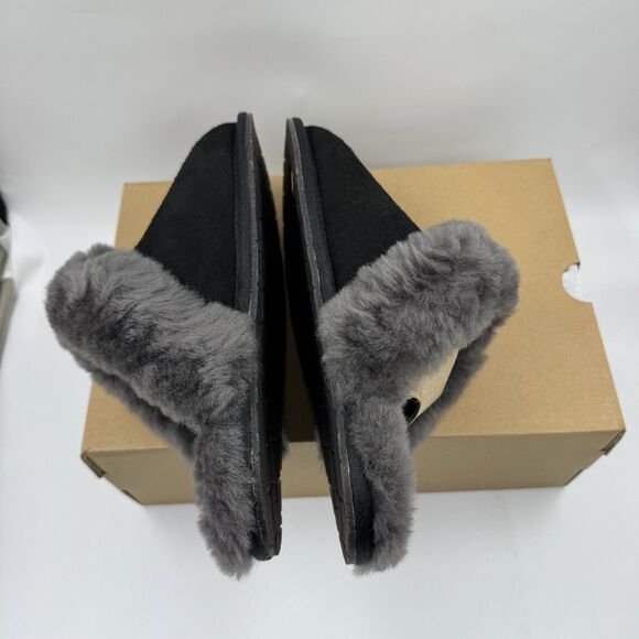 Ugg Australia Women’s Scuffette II Slippers – Suede Black/Grey – Size 8 New - Picture 11 of 16
